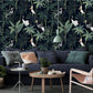Dark Tropical Palm and Coconut Tree with Cranes Wallpaper Dark Tropical Palm and Coconut Tree with Cranes Wallpaper 