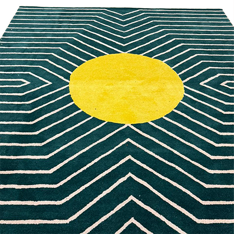 Dark_Teal_Gold_Circle_Geometric_Hand_Tufted_Wool_Rug_1