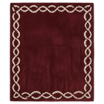 Deep Crimson Celtic Border Hand Tufted Rug 