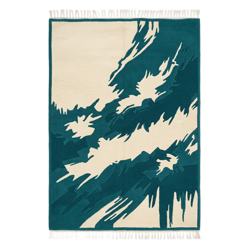 Deep Sea Silhouette Hand Knotted Contemporary Rug