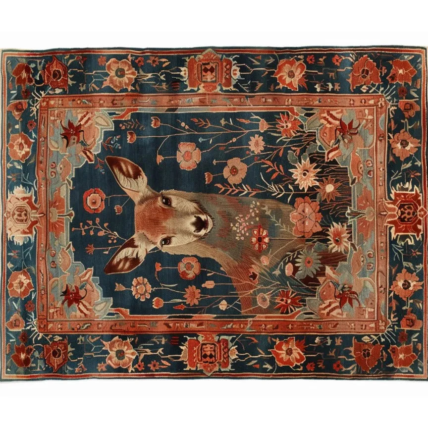 Deer in the Meadow Hand Knotted Area Rug