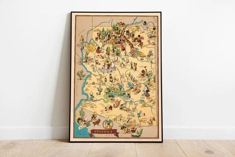 Arizona Map Print| Art History