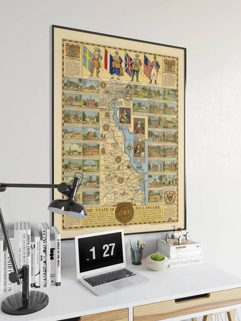 Delaware Map Print| Art History