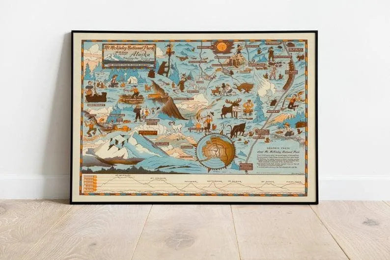 Denali National Park Map Print| Art History