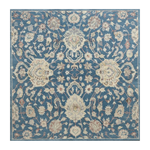 Denim Palmette Garden Square Hand Tufted Rug