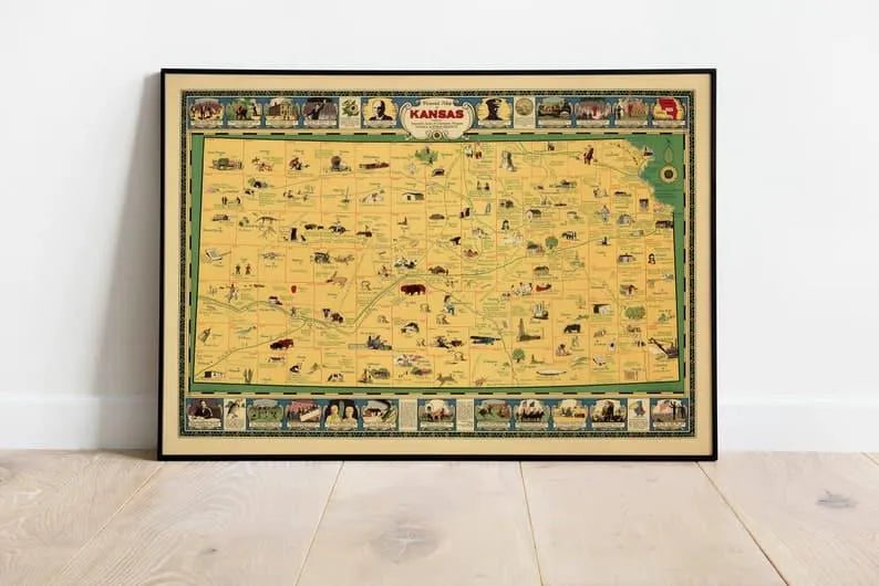 Kansas Map Print| Art History