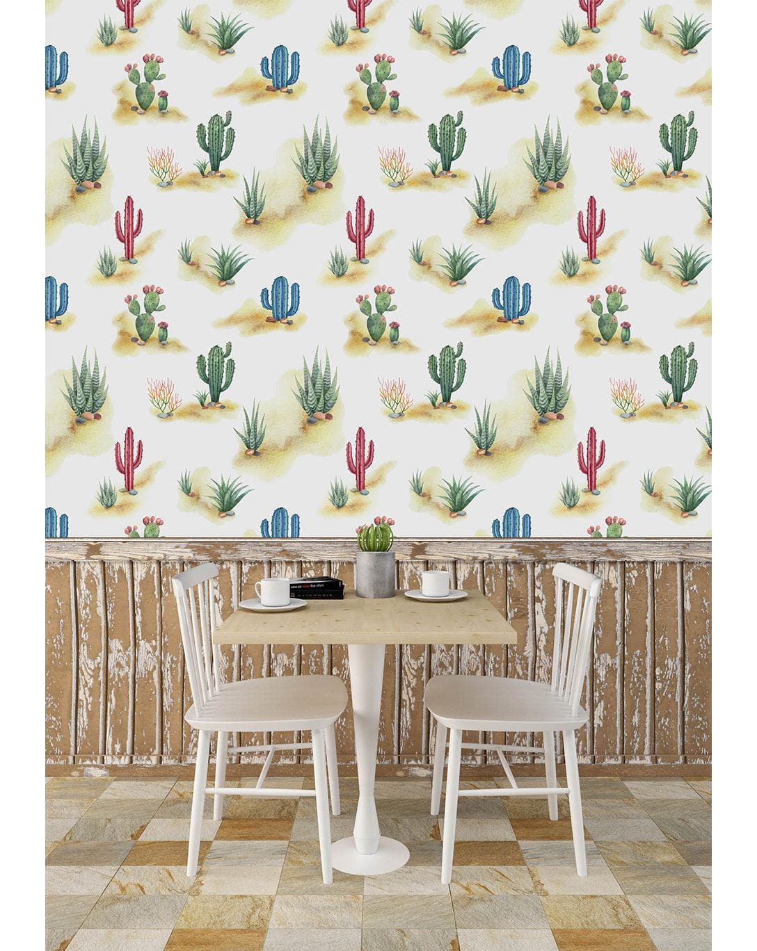 Desert Cactus Landscape Removable Wallpaper Desert Cactus Landscape Removable Wallpaper 