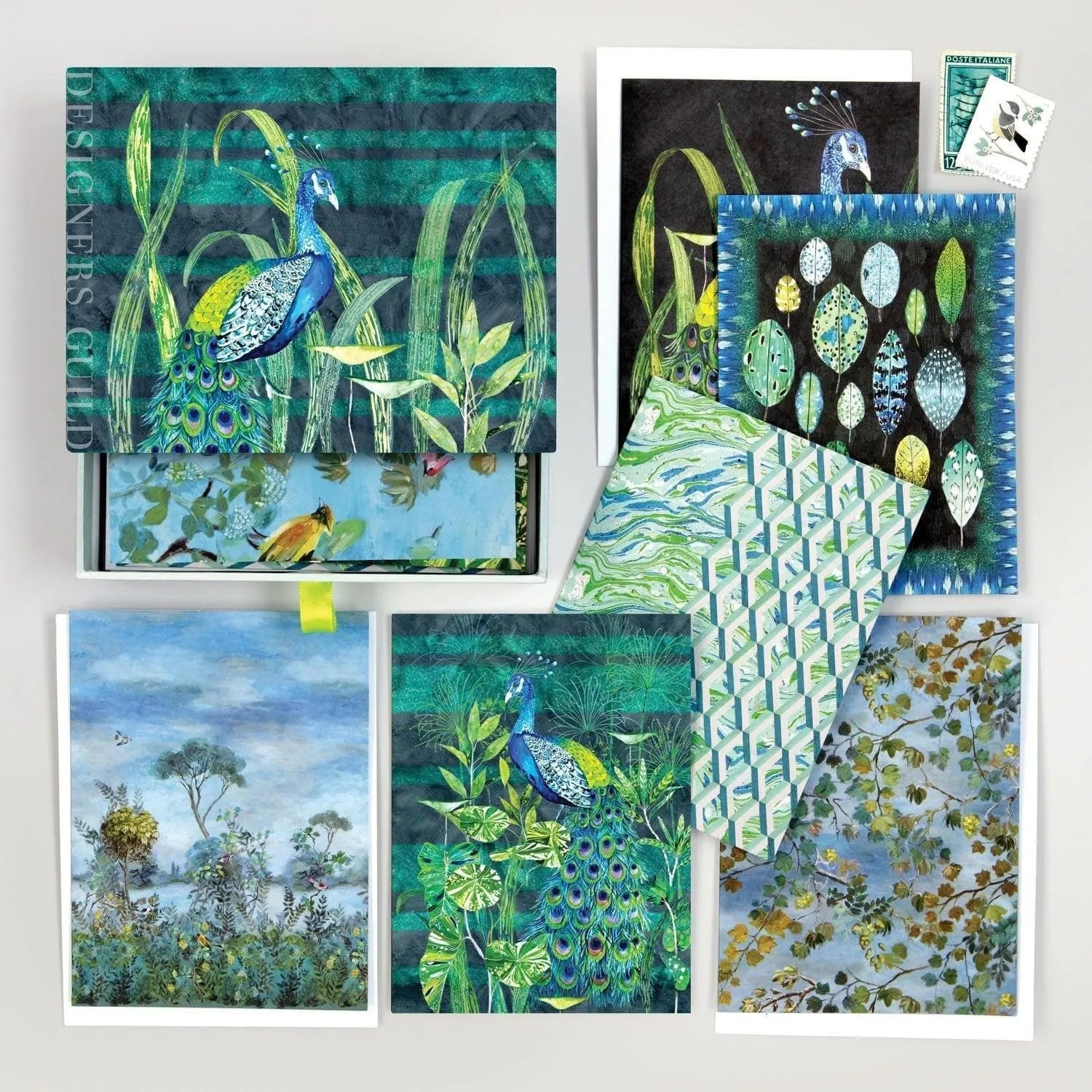 Designers Guild (Blues and Greens) Greeting Assortment Notecard Set