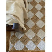Diamond Checker Jute Rug - Natural and White | MAIA HOMES