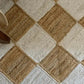 Diamond Checker Jute Rug - Natural and White | MAIA HOMES