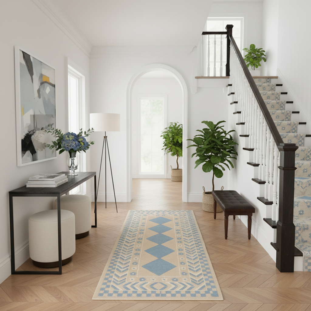 Diamond Peak Path Hand Knotted Runner Rug