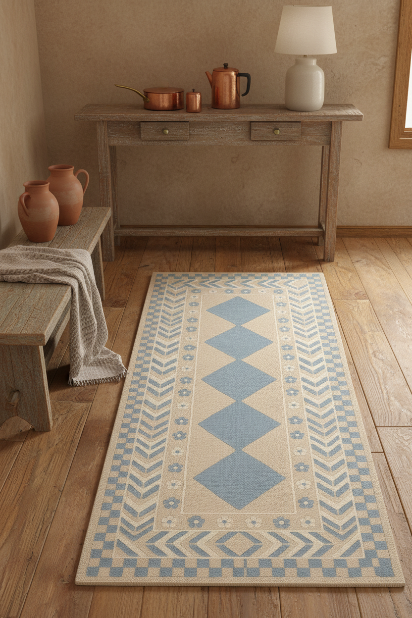 Diamond Peak Path Hand Knotted Runner Rug