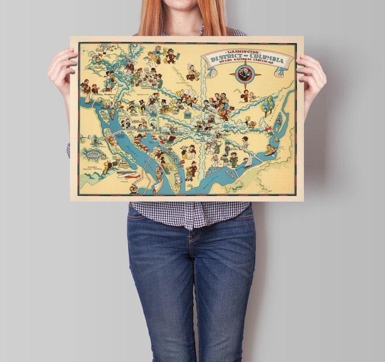 District of Columbia Map Print| Art History 