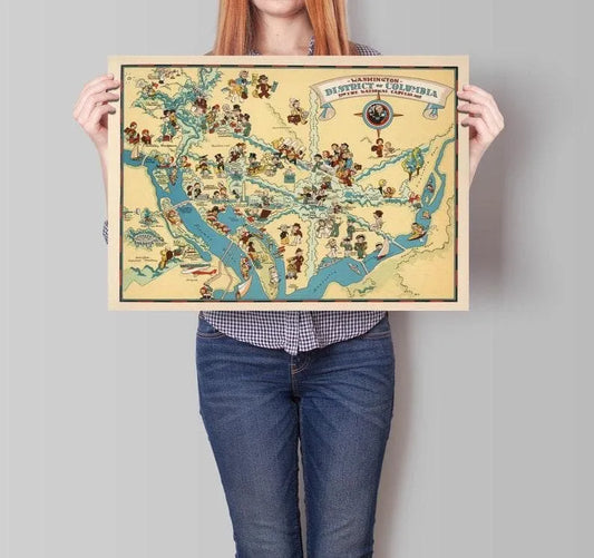 District of Columbia Map Print| Art History