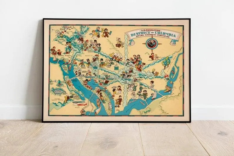 District of Columbia Map Print| Art History