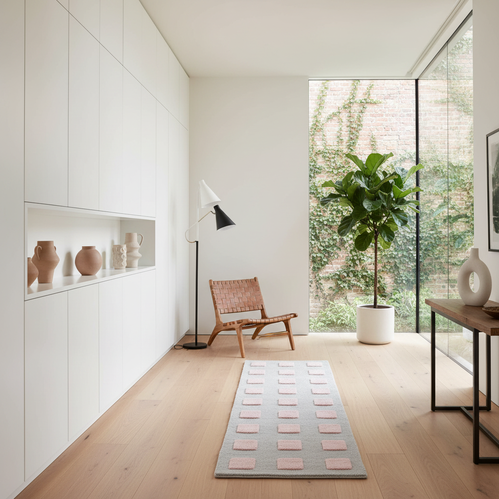 Dotted Grid Hand Tufted Runner Rug