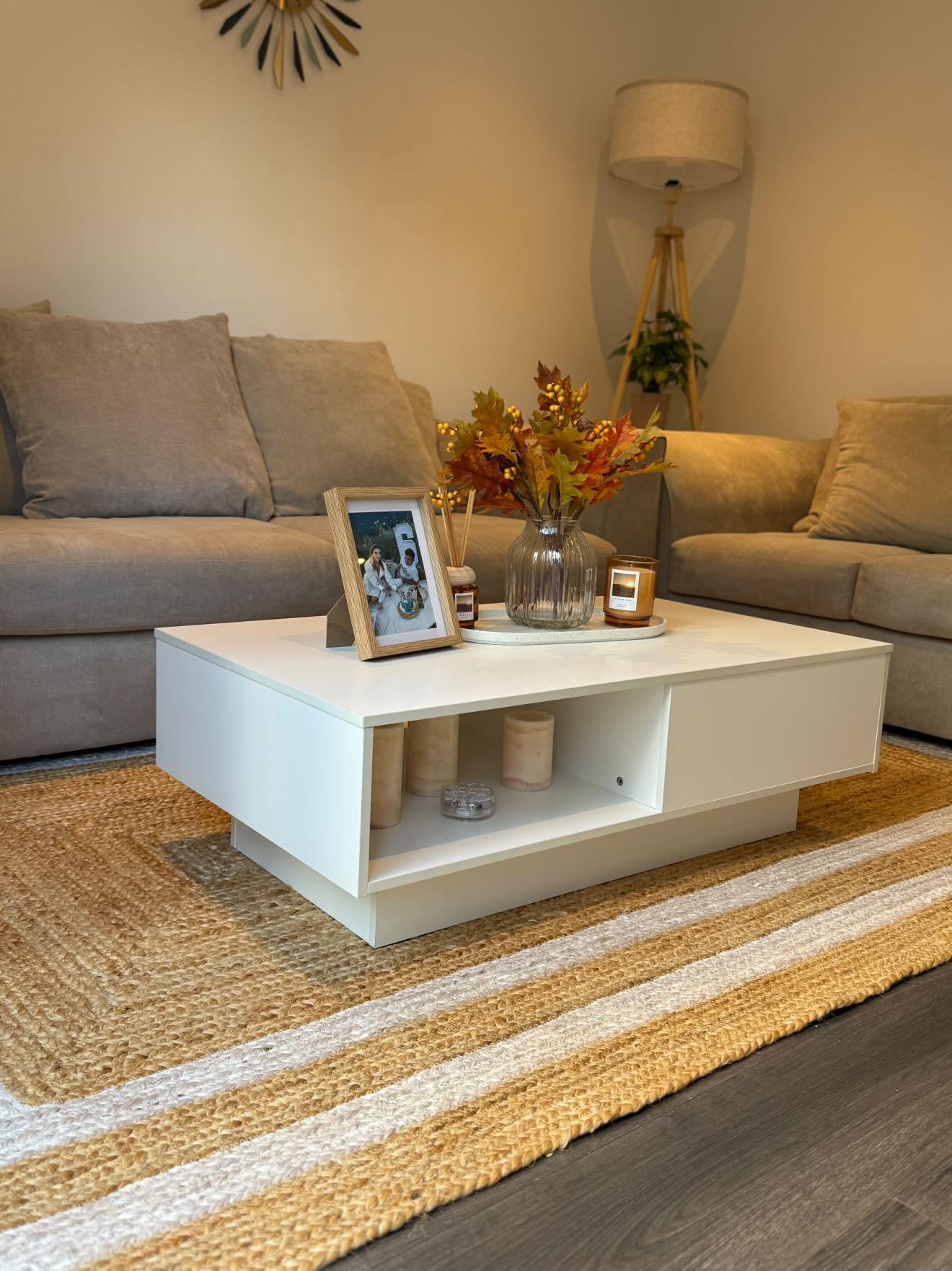 Double White Trim Natural Rectangular Hand Braided Jute Rug