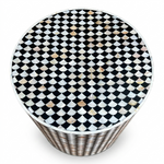 Drop Mother-of-Pearl Inlay Stool – Black