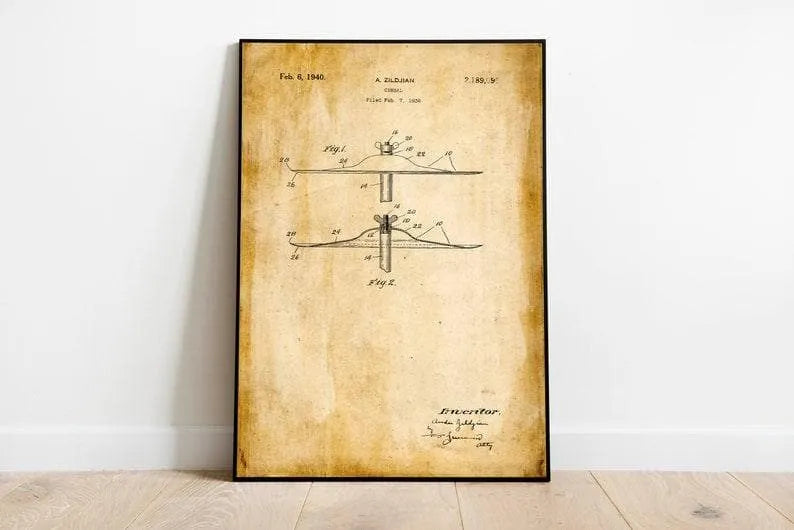 Cymbal Patent Print| Framed Art Print