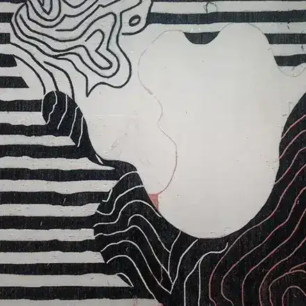 Contemporary Dusky Petals Hand Tufted Area Rug featuring an abstract black and white design with flowing lines, perfect for living room and dining room spaces. This wool rug adds a modern touch to formal dining room settings.