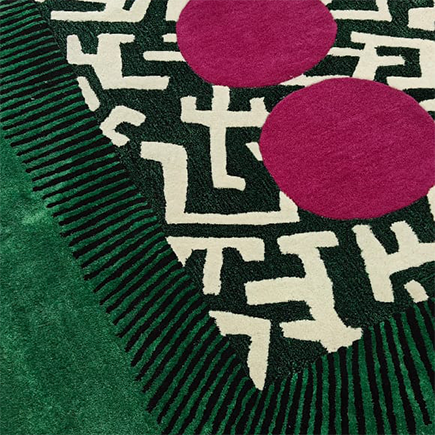 Edged Valley of the Suns Hand Tufted Wool Rug - Green