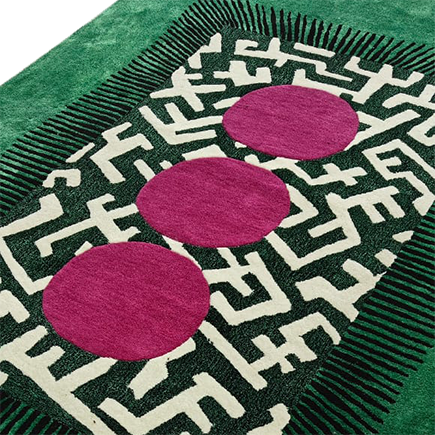 Edged Valley of the Suns Hand Tufted Wool Rug - Green