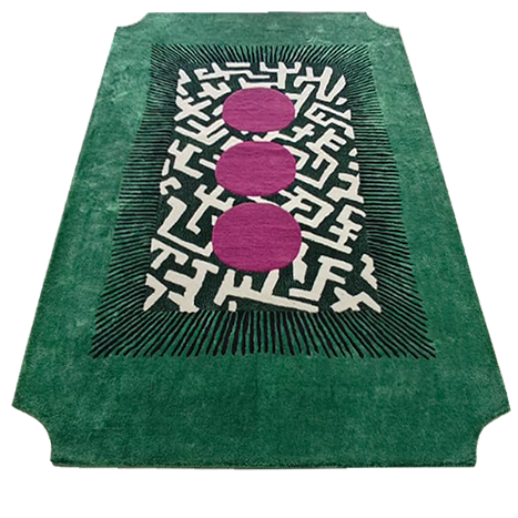 Edged Valley of the Suns Hand Tufted Wool Rug - Green