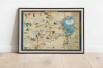 Kinnere Israel Map Poster Print Wall Art