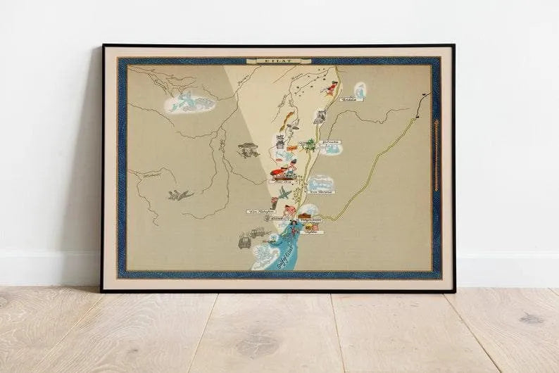 Eilat Map Israel Map Poster Print Wall Art