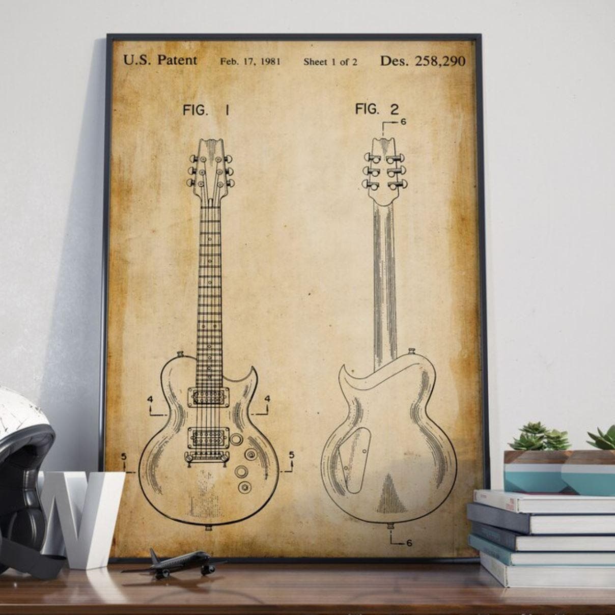 Electric Guitar Patent Print Electric Guitar Patent Print Electric Guitar Patent Print 