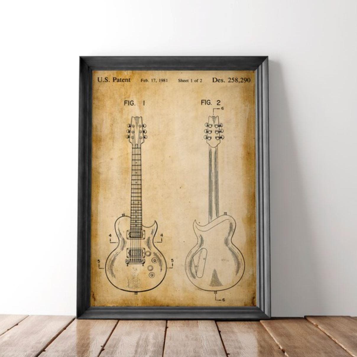Electric Guitar Patent Print 