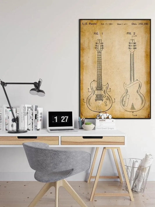 Electric Guitar Patent Print| Framed Art Print