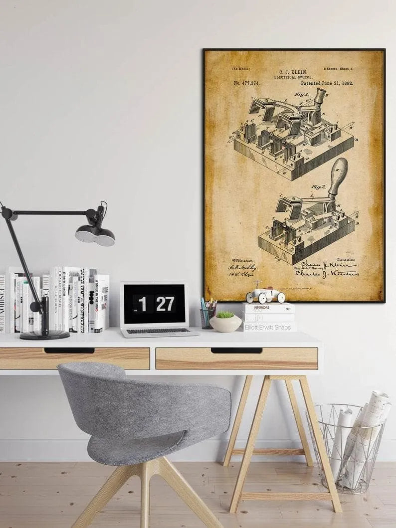 Electric Switch Patent Print| Framed Art Print