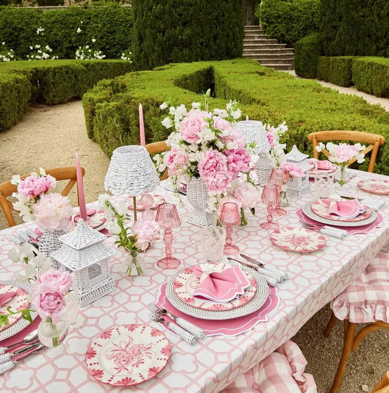 Elegant Blush Placemats. These soft pink placemats feature a delicate blush hue, creating a warm and inviting atmosphere.
