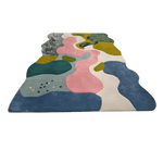 Abstract multicolored rug on a transparent background