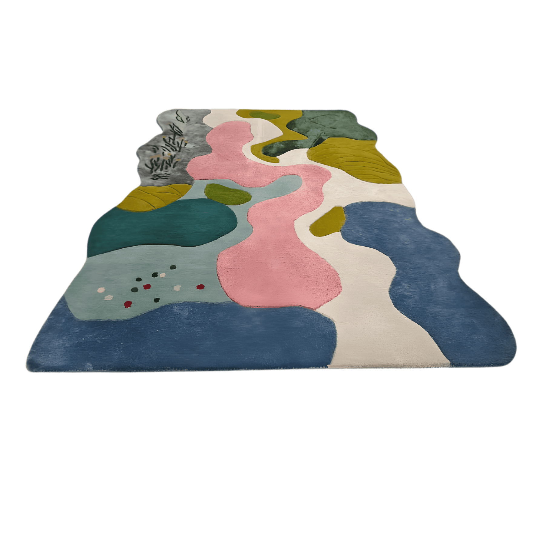 Abstract multicolored rug on a transparent background