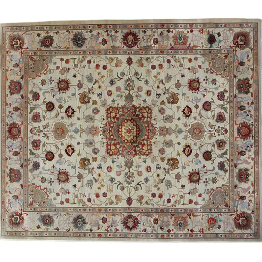 Embellished Flower Hand Knotted Area Rug
