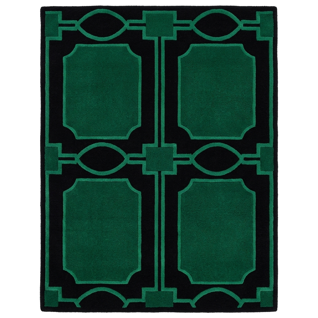 Emerald Archive Tile Hand Knotted Rug