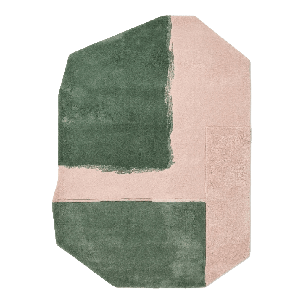 Emerald Blush Canvas Hand Tufted Rug - MAIA HOMES