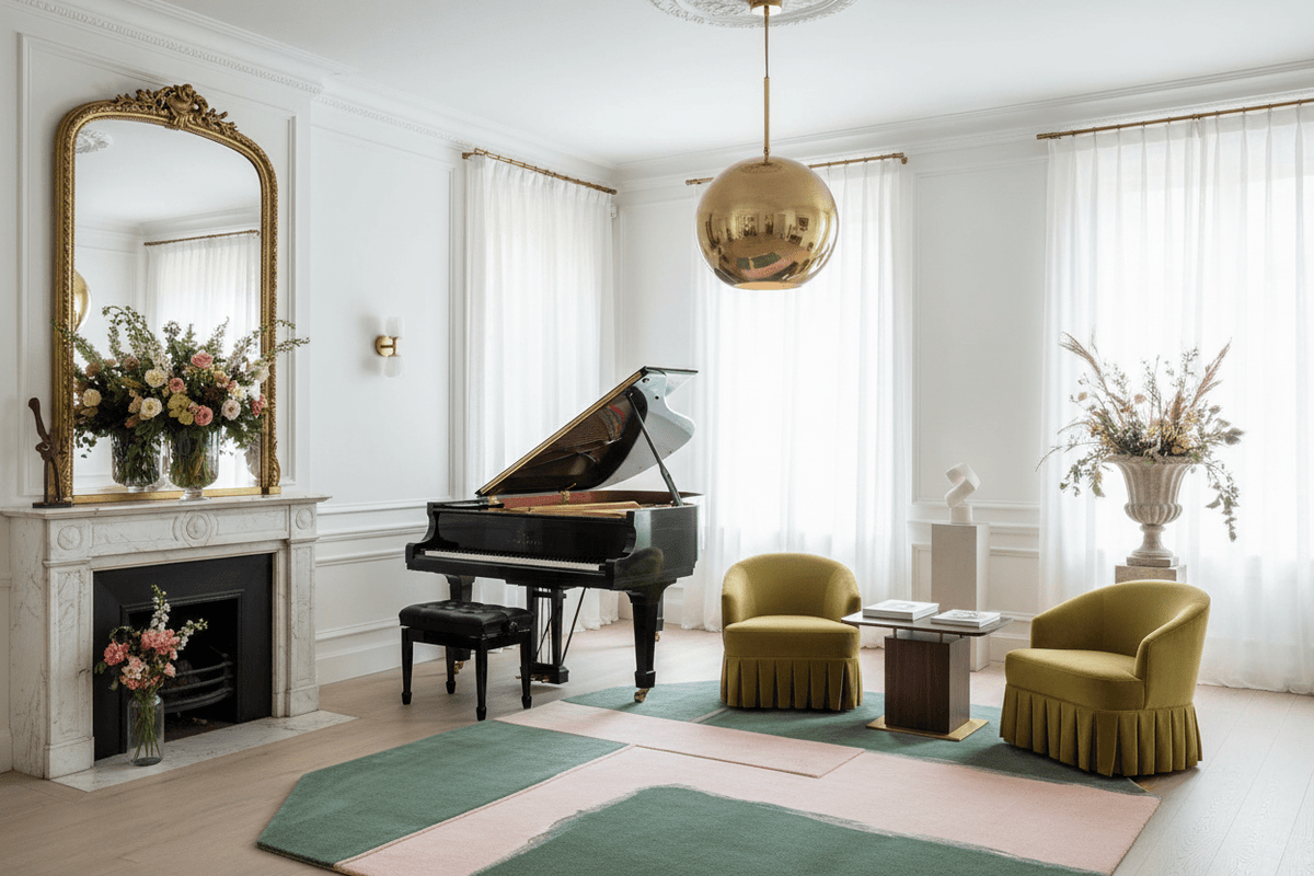 Emerald Blush Canvas Hand Tufted Rug - MAIA HOMES