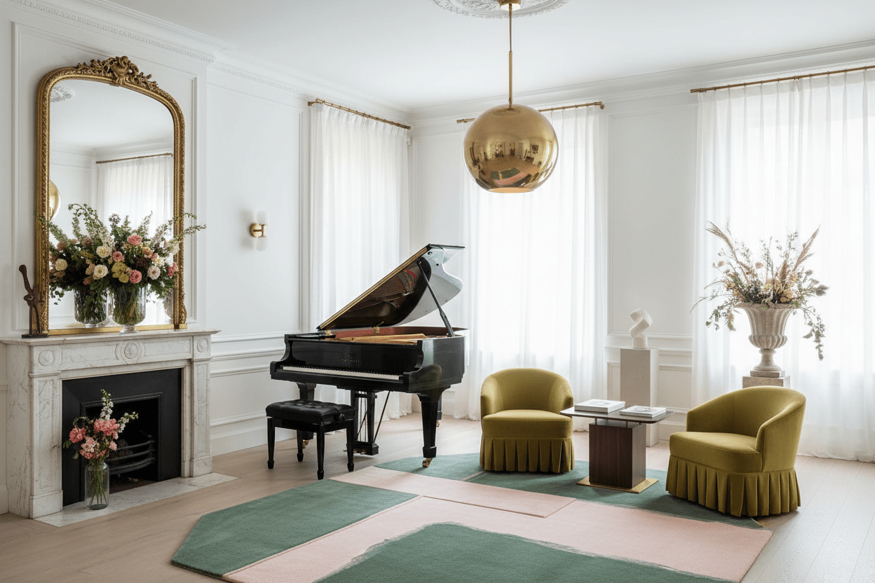 Emerald Blush Canvas Hand Tufted Rug - MAIA HOMES