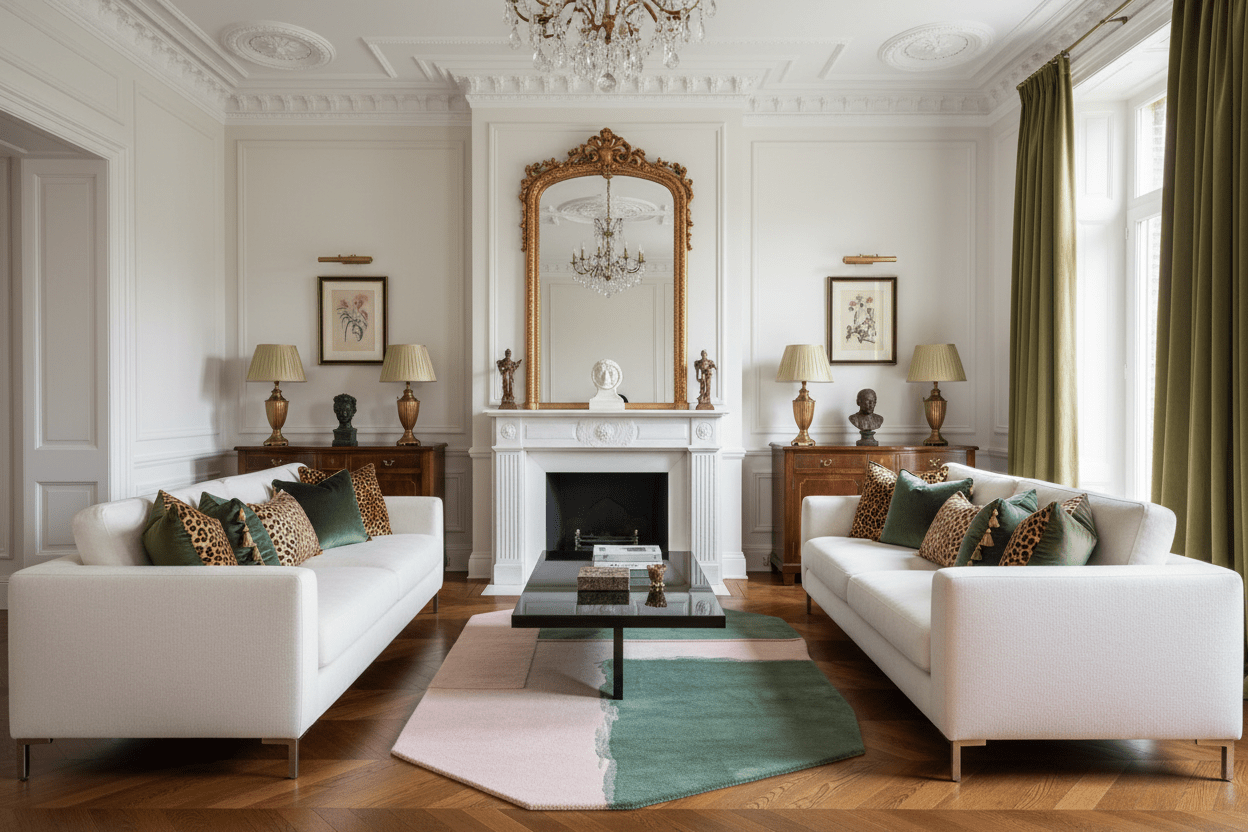 Emerald Blush Canvas Hand Tufted Rug - MAIA HOMES