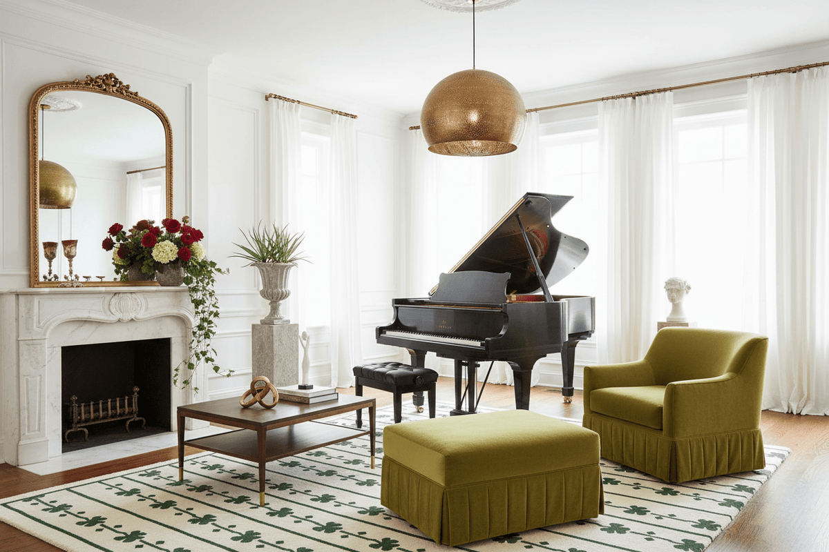 Emerald Clover Column Hand Tufted Rug - MAIA HOMES