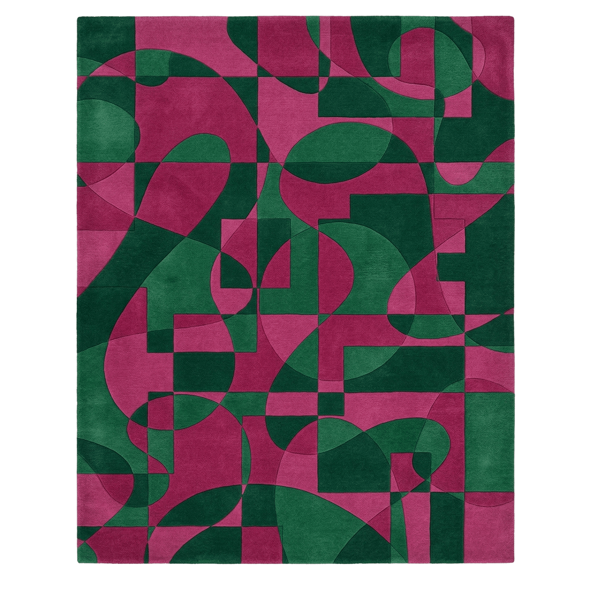 Emerald Magenta Maze Hand Tufted Rug - MAIA HOMES