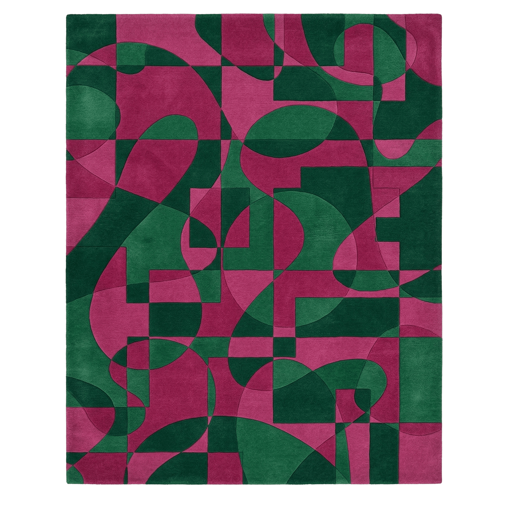 Emerald Magenta Maze Hand Tufted Rug - MAIA HOMES
