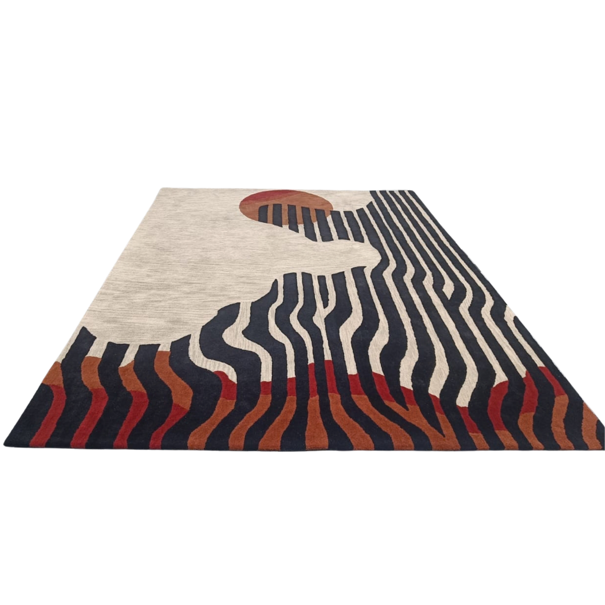Rug with abstract design on a white background