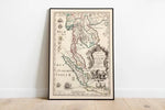 Engraved Map of Kingdom of Siam 1686b Old Map Wall Decor