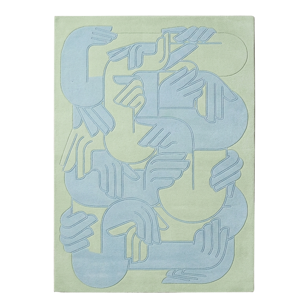 Entwined Hands Hand Tufted Rug