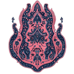 Ethereal Empress Hand Tufted Area Rug featuring a vibrant abstract design in navy and pink hues. Perfect for adding an artistic touch to living room decor, this wool rug enhances any space with its intricate patterns and luxurious texture. Ideal for those seeking unique living room area rugs.