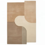 Rug with abstract design in brown, beige, colors on a white background
